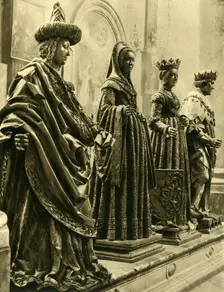 Bronze statues in the Hofkirche, Innsbruck, Tyrol, Austria, c1935. Creator: Unknown