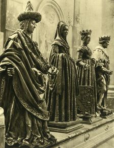 Bronze statues in the Hofkirche, Innsbruck, Tyrol, Austria, c1935. Creator: Unknown