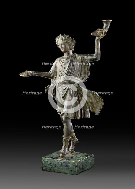 Bronze statuette of a Lar (household god), 1st century. Artist: Unknown.