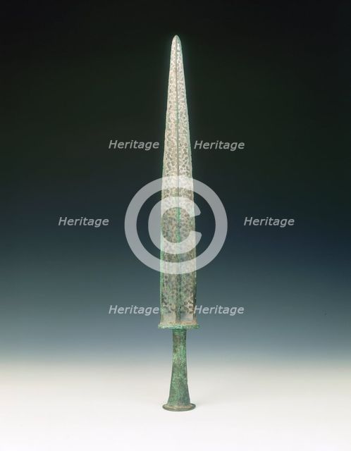 Bronze sword with silvery spots, Eastern Zhou dynasty, 3rd century BC. Creator: Unknown.