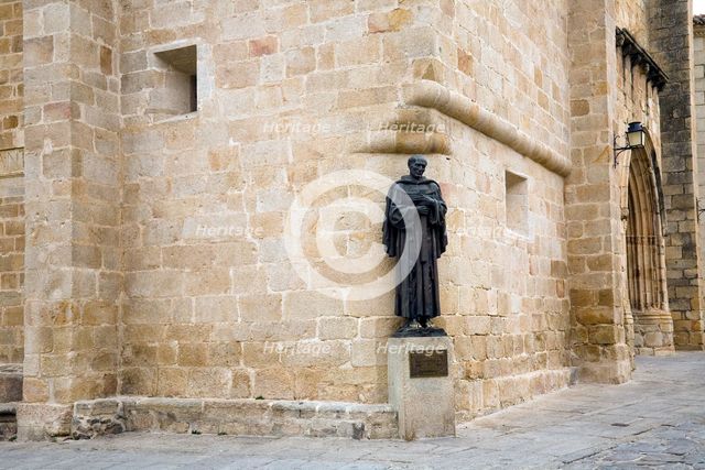 Bronze sculpture of San Pedro de Alcantara, Caceres, Spain, 2007. Creator: Samuel Magal.