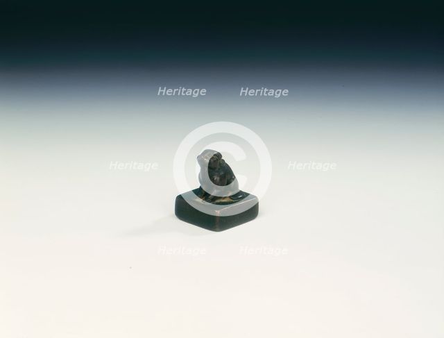 Bronze seal with hare-like finial, China, Ming dynasty (1368-1644) or earlier. Creator: Unknown.