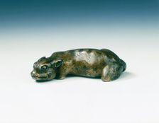 Bronze spotted dog-like animal, Tang dynasty, China, 618-906. Creator: Unknown