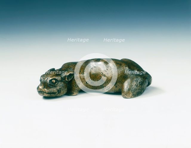 Bronze spotted dog-like animal, Tang dynasty, China, 618-906. Creator: Unknown.
