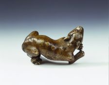 Bronze spotted dog-like animal, Tang dynasty, China, 618-906. Creator: Unknown
