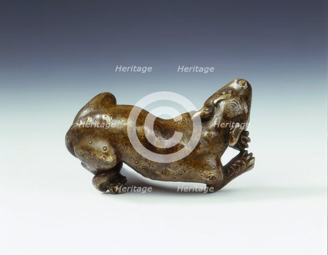 Bronze spotted dog-like animal, Tang dynasty, China, 618-906. Creator: Unknown.