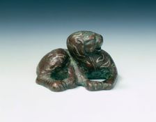 Bronze tiger weight with silver inlays, Western Han dynasty, China, 2nd century BC