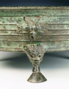 Bronze tripod basin with taotie masks, early Six Dynasties period, China, 3rd-4th century