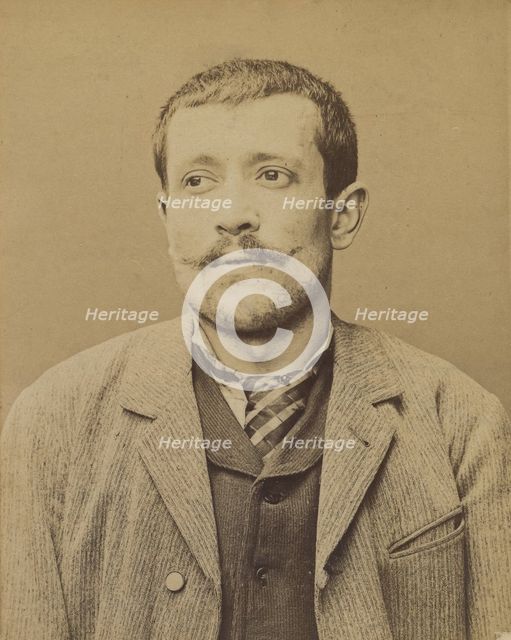 Brosselin. Jean-Baptiste. 32 ans, né le 10/1/62 à Aulay (Côte d'Or). Menuisier. Anarchiste..., 1894. Creator: Alphonse Bertillon.
