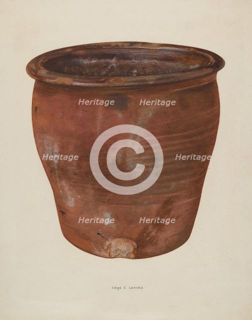 Brown Crock, 1935/1942. Creator: John Tarantino.