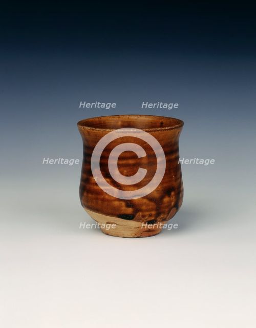Brown glazed cup, Vietnam, 14th-early 15th century. Creator: Unknown.