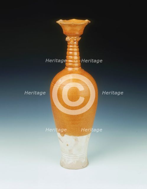 Brown glazed phoenix-headed vase, Liao Dynasty, China, 10th-early 11th century. Creator: Unknown.