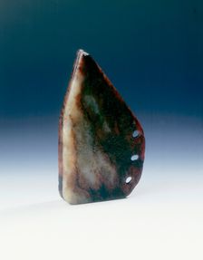 Brown jade irregular shaped plaque, Neolithic period, China, c2250 BC. Creator: Unknown