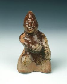 Brown lead glaze pottery dwarf, Eastern Han/Western Jin dynasty, China, 2nd-3rd century