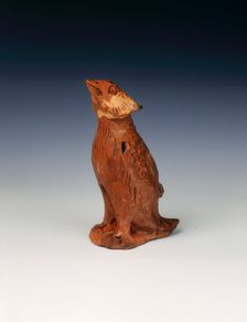 Brown lead glazed modelled bird of prey, Eastern Han dynasty, 20-220. Creator: Unknown