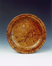 Brown marbleware offering tray, High Tang period, China, 684-756. Creator: Unknown