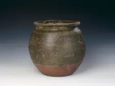 Brown Si Satchanalai jar of Chalian type, Thailand, 15th century. Creator: Unknown