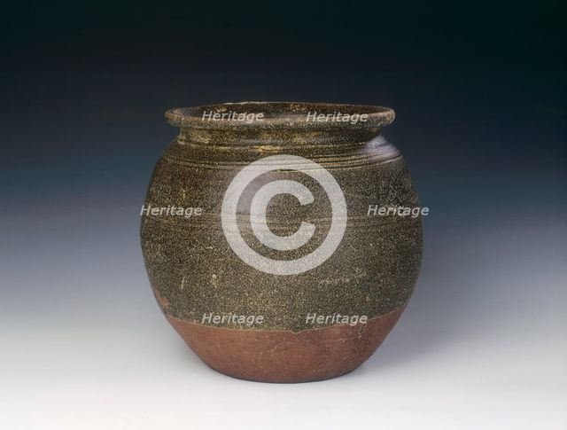 Brown Si Satchanalai jar of Chalian type, Thailand, 15th century. Creator: Unknown.
