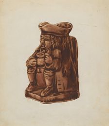 Brown Pottery Toby Jug, c. 1936. Creator: Dorothy Brennan