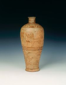 Brown painted vase and cover, Jin or Yuan dynasty, China, 13th century. Creator: Unknown