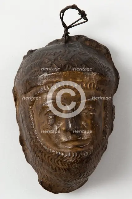 Brown painted plaster cast of male figure in armour or chain mail, c1850. Creator: Unknown.