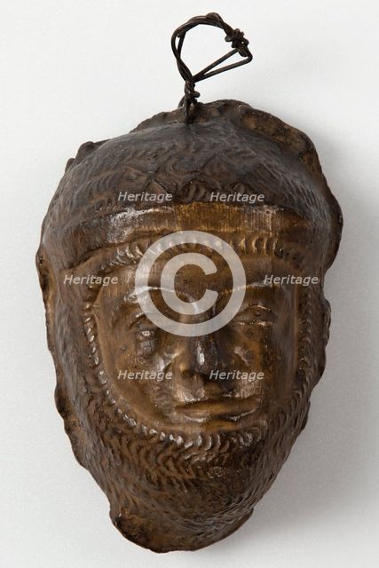 Brown painted plaster cast of male figure in armour or chain mail, c1850. Creator: Unknown.