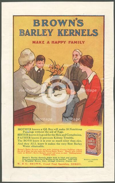 Brown's Barley Kernels, 1910s. Artist: Unknown