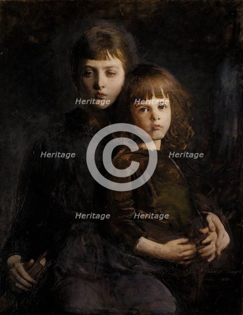Brother and Sister (Mary and Gerald Thayer), 1889. Creator: Abbott Handerson Thayer.