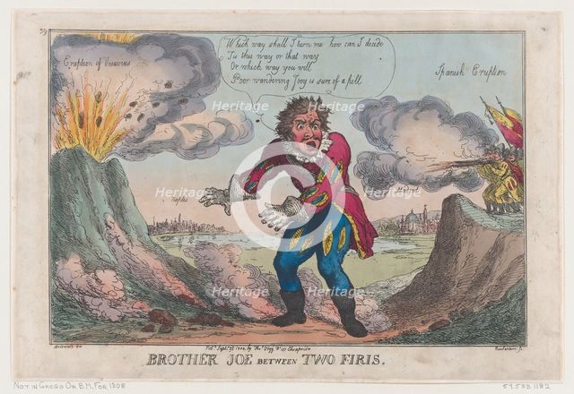 Brother Joe Between Two Firis [sic], September 25, 1808., September 25, 1808. Creator: Thomas Rowlandson.