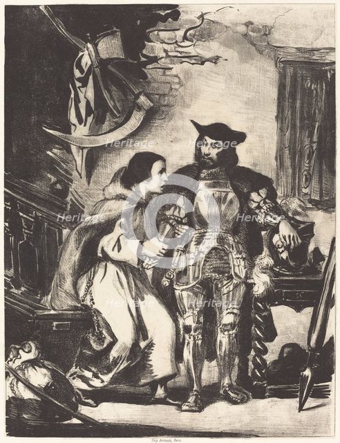 Brother Martin with Goetz, 1836. Creator: Eugene Delacroix.