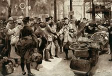Brothers in Arms: A "Poilu" Greets British Soldiers 1916. Creator: Unknown