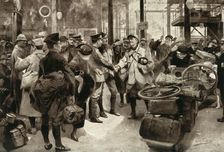 Brothers in Arms: A "Poilu" Greets British Soldiers 1916. Creator: Unknown