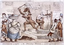 Brothers in law! or the finishing flourish of a City officer!! 1827. Artist: Anon