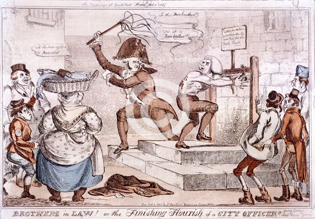 'Brothers in law! or the finishing flourish of a City officer!!', 1827. Artist: Anon