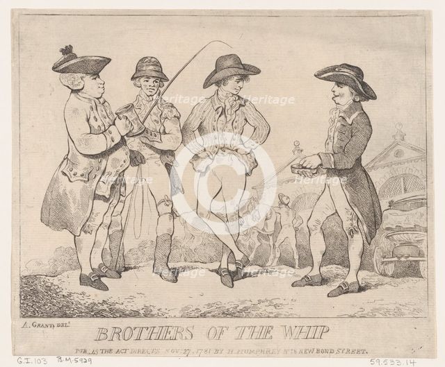 Brothers of the Whip, November 27, 1781., November 27, 1781. Creator: Thomas Rowlandson.