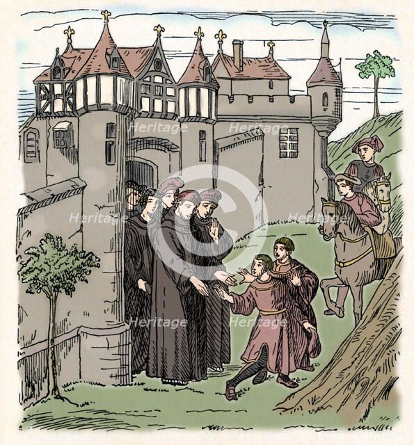 Brothers Polo set out from Constantinople with, Marco for China (c1300), 1912). Artist: Unknown.