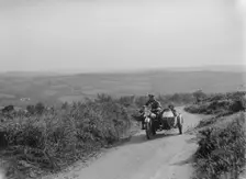 Brough Superior and sidecar of FW Stevenson competing in the MCC Torquay Rally, 1938. Artist: Bill Brunell