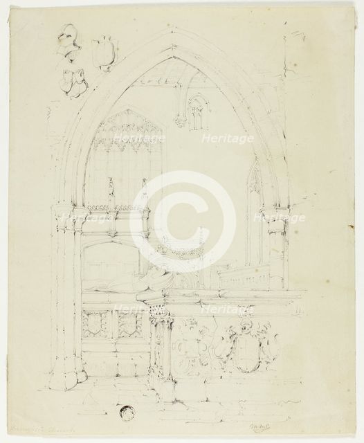 Broughton Church, 1830/40. Creator: Unknown.