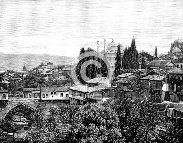 Broussa, in Asia Minor, the ancient Turkish capital: Set Bachi, and Mosque of Yeshil Djami, 1890. Creator: Unknown.