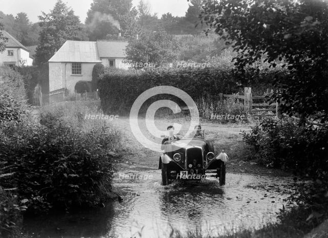 BSA 3-wheeler, B&HMC Brighton-Beer Trial, Windout Lane, near Dunsford, Devon, 1934. Artist: Bill Brunell.