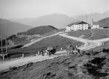 BSA 3-wheeler competing in the International Six Days Trial, Italian Tyrol, early 1930s. Artist: Bill Brunell