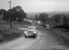 BSA saloon of RS Bevan competing in the South Wales Auto Club Welsh Rally, 1937 Artist: Bill Brunell