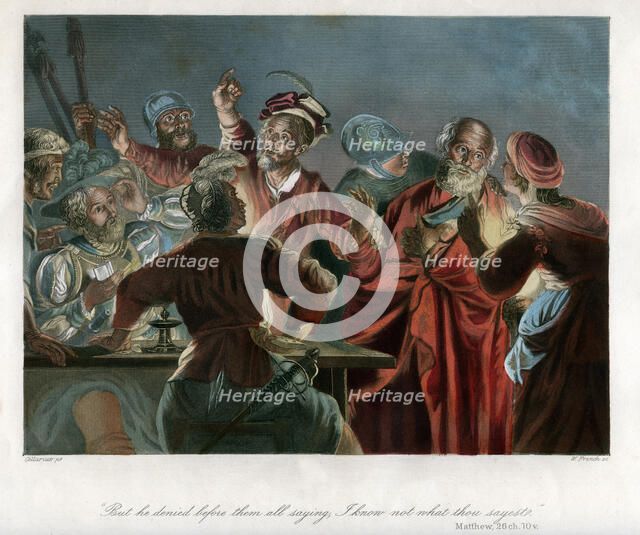 'But he denied before them all saying, I know not what thou sayest', c1850.Artist: William French