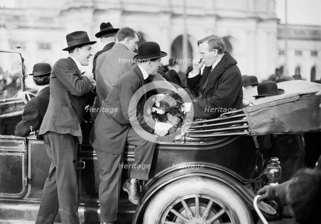'Butch' McDevitt, 'Congressman For A Day' from Pennsylvania, in Auto, 1914. Creator: Harris & Ewing.
