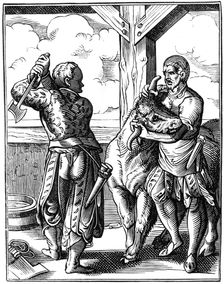 Butcher, 16th century (1849).Artist: Jost Amman