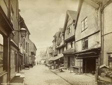 Butcher Row, medieval street in Coventry, Warwickshire, c1880. Artist: Francis Bedford