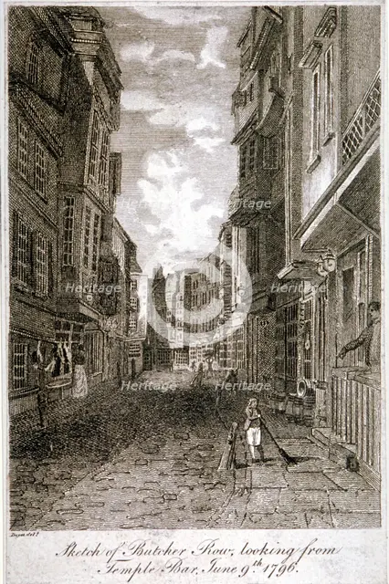 Butcher Row, Westminster, London, 1796.                                         Artist: Edward Dayes