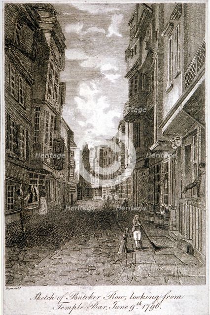 Butcher Row, Westminster, London, 1796.                                         Artist: Edward Dayes
