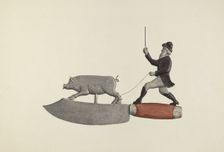 Butcher's Shop Sign, c. 1939. Creator: Laura Bilodeau