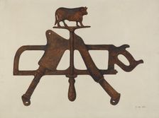Butcher's Sign, c. 1938. Creator: Vera Van Voris